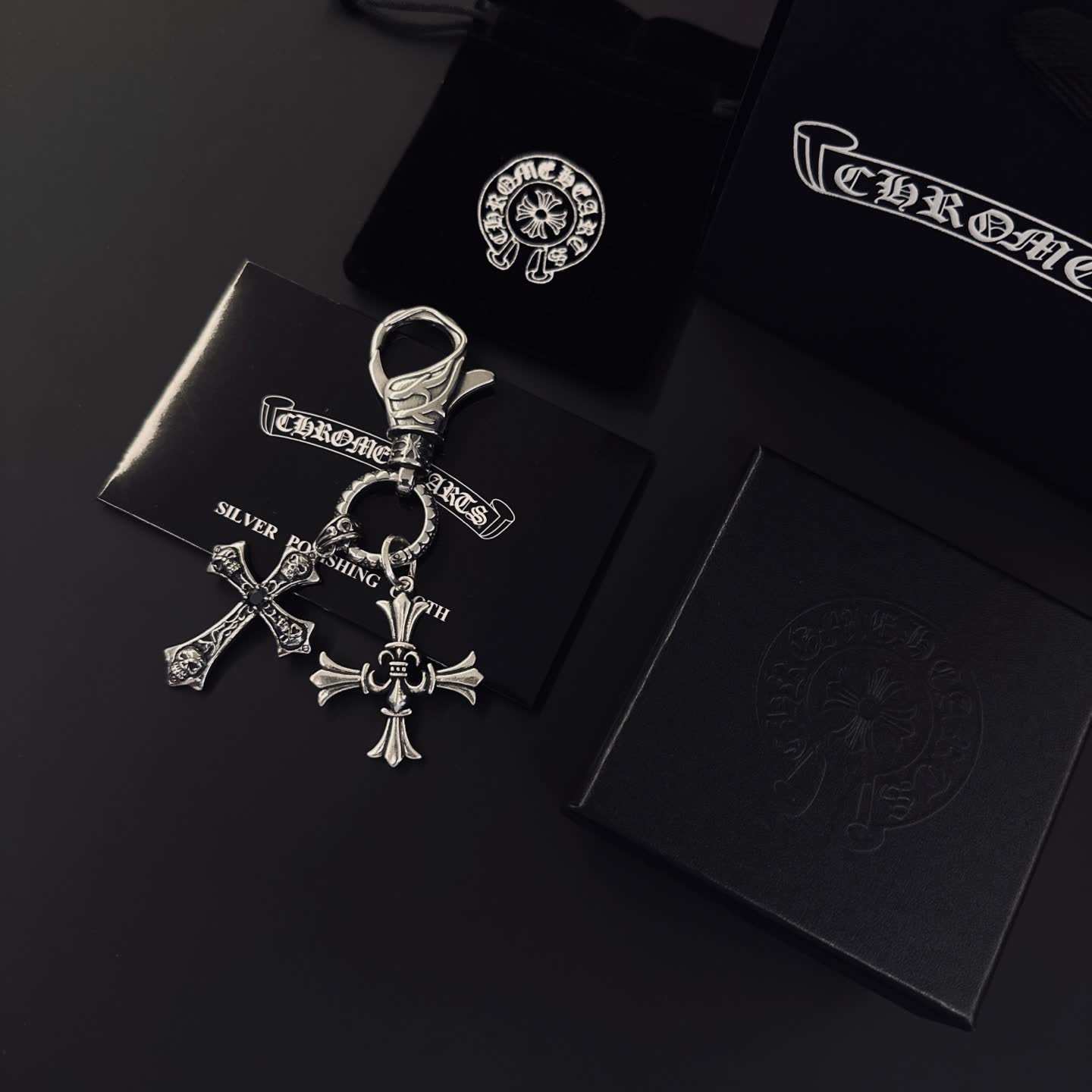 Chrome Hearts Silver Cross Keychain